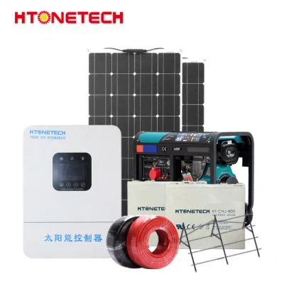 Htonetech off Grid 3000 Sistema Solar Fabricação China 13kw Painel Solar Monocristalino 150W Gerador a Diesel Barato Sistema Pvt Solar Híbrido